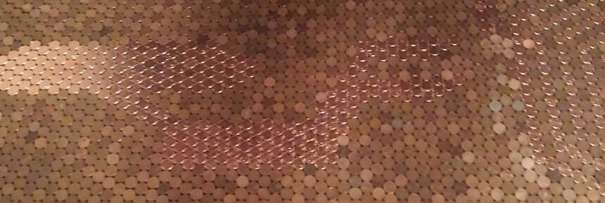 Penny 3D design on restaurant floor.